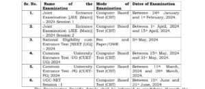 NTA 2024-25-EXAM DATES